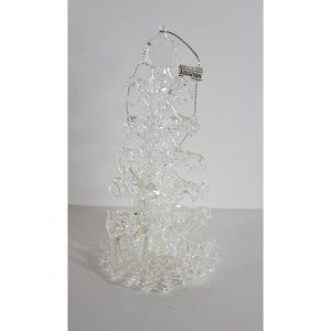 Clear Glass Christmas Ornament Deer Tree Midwest Imports W Box 09680 Vintage